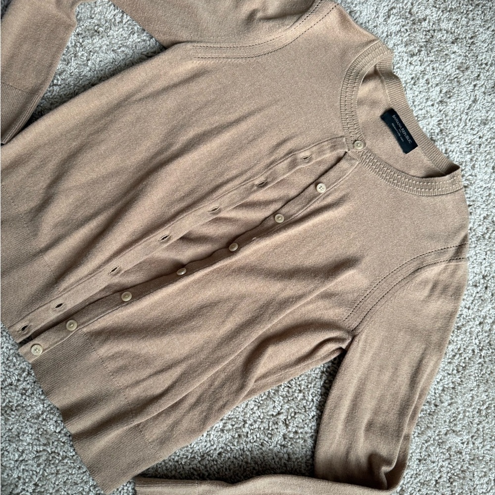 Banana Republic Tan Cardigan Sweater